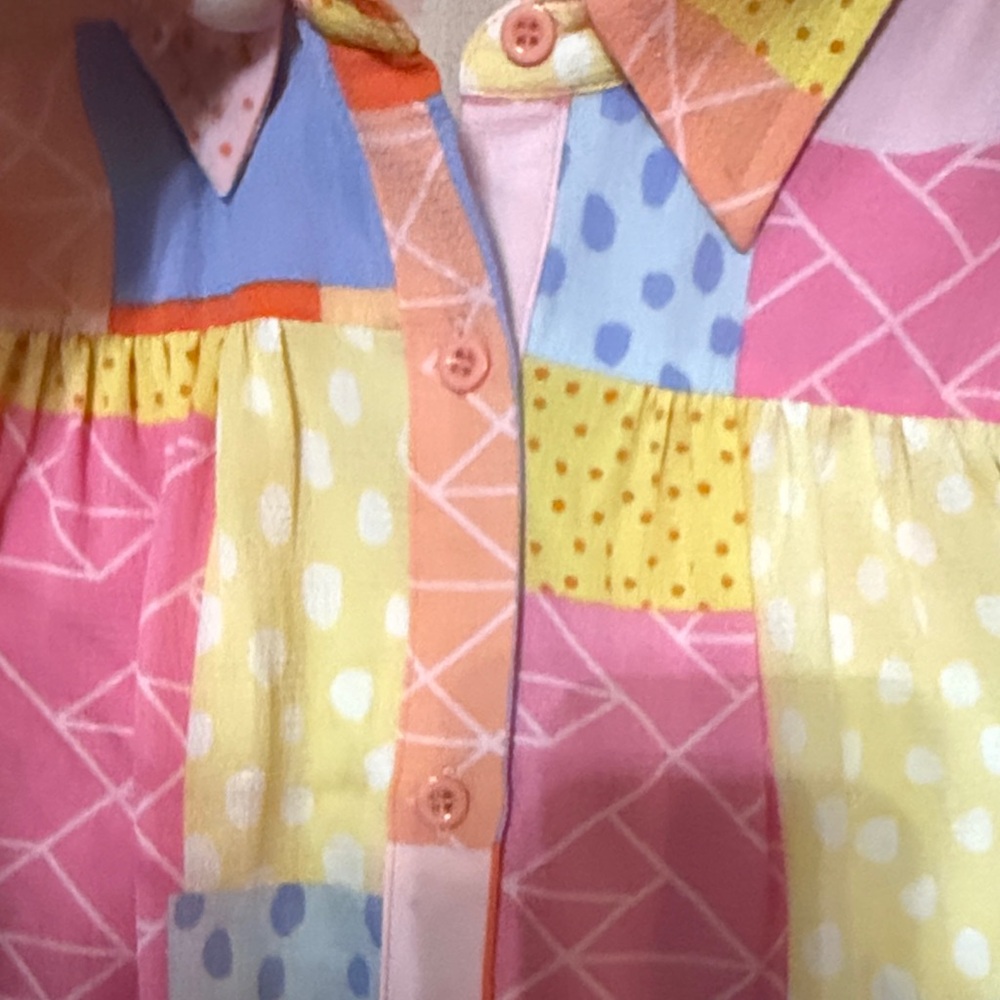 Fate Patchwork Button-Down Top - Picture 4 of 10